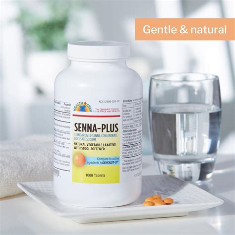 Senna Plus Tableta Suavizante De Heces 1000 Por Botella 50 Mg 86 Mg