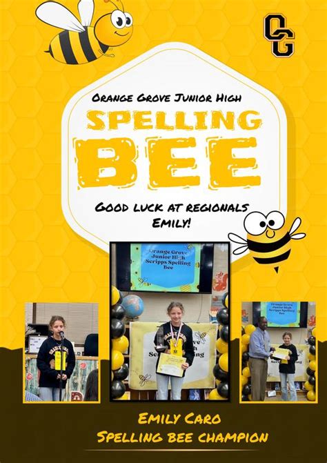 Ogjh Scripps Spelling Bee Champion Emily Caro Orange Grove