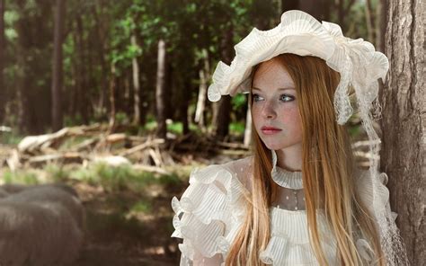 Face Trees Forest People Women Outdoors Women Redhead Model