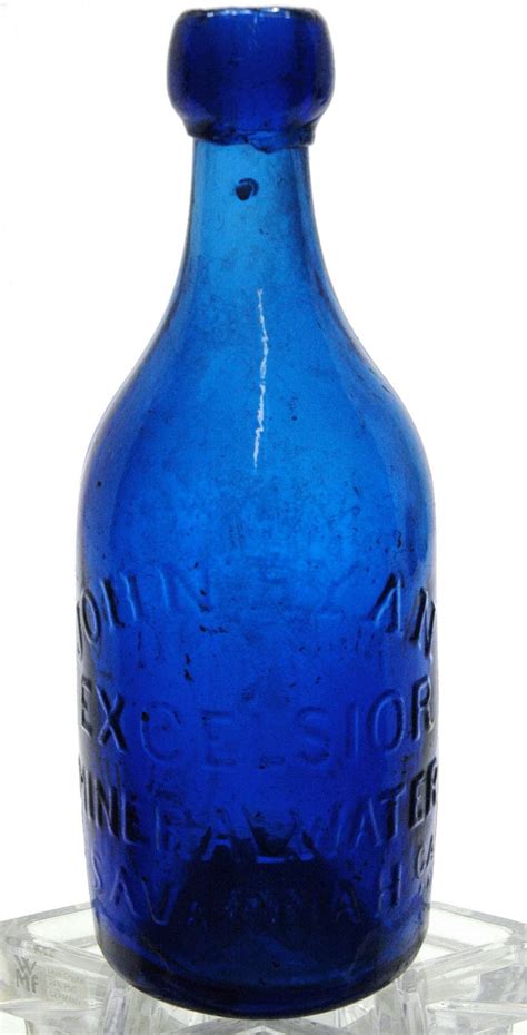 Antique Mineral Water Bottle Cobalt Blue J Ryan Excelsior Iron Pontil Savannah Ebay Mineral