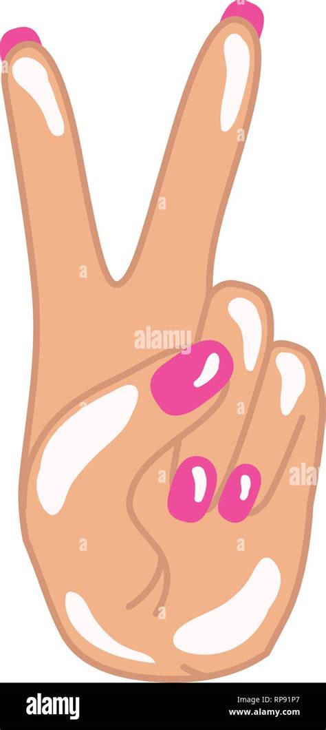 Hand With Peace Sign And Love Pop Art Stock Vector Image Art Alamy