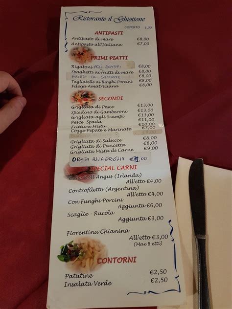 Menu Au Pizzeria Tavola Calda Il Ghiottone Monterosso Calabro