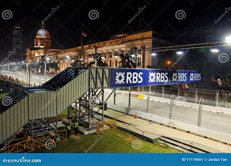 F1 Night Race Track Along Singapore City Hall Editorial Photo - Image ...