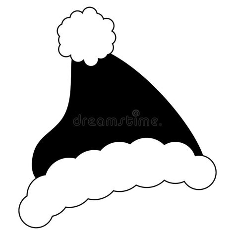 Christmas hat silhouette stock vector. Illustration of background ...