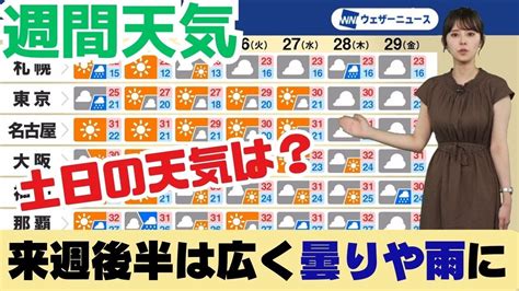 【週間天気】週明けにかけて晴れ 来週後半は曇りや雨 Youtube