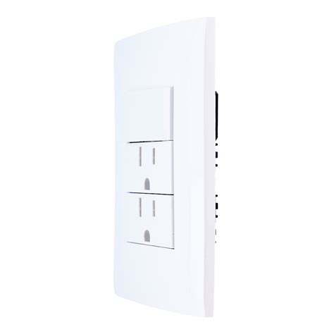 Placa Con Contactos A Tierra Y Interruptor Sencillo Blanco Leviton