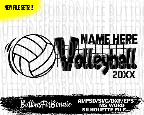 Volleyball Svg Volleyball Vector Volleyball Emblem Etsy Volleyball