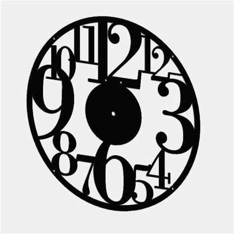 Wall Clock Digital Lasercut Dxf Svg File Etsy