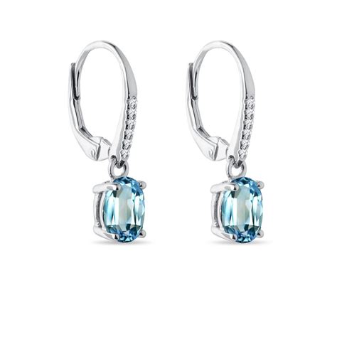 Topaz And Diamond Earrings In White Gold Klenota