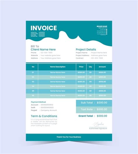 Premium Vector Minimal Vector Invoice Template Design