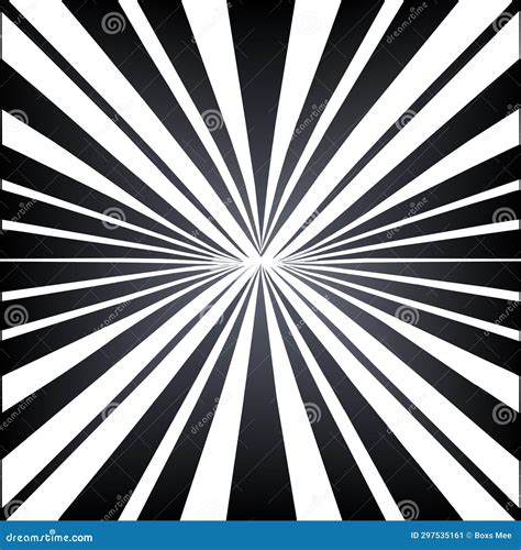 Black And White Starburst Background Radial Lines Stock Illustration