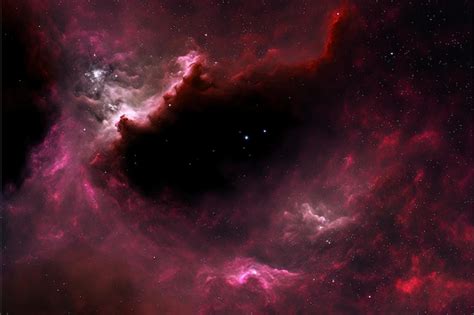 Premium AI Image | Red nebula with a dark nebula in the background