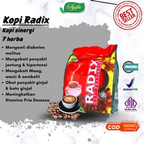 Kopi Kopi Radix Premix Coffee Kopi Pracampuran Mai Secawan Isi Sachet