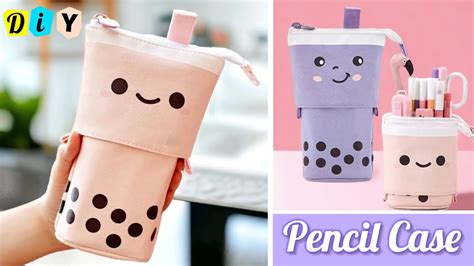 Diy Cute Boba Tea Pencil Case How To Make A Cute Pencil Case Youtube