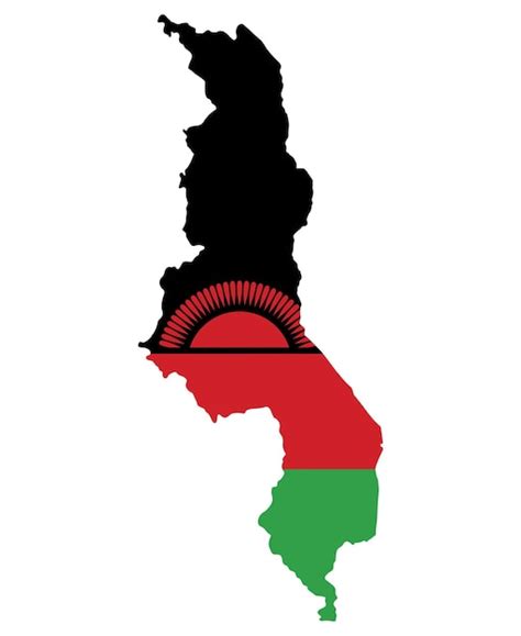 Premium Vector | Malawi map with national flag Map of Malawi with ...