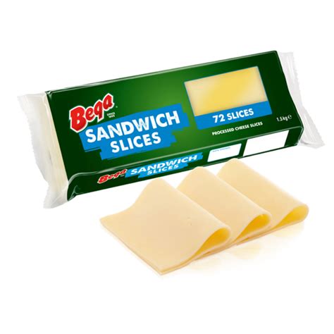 Cheese Slices Bega 15kg Sandwich Slice 72pc Brentcorp Foodservice