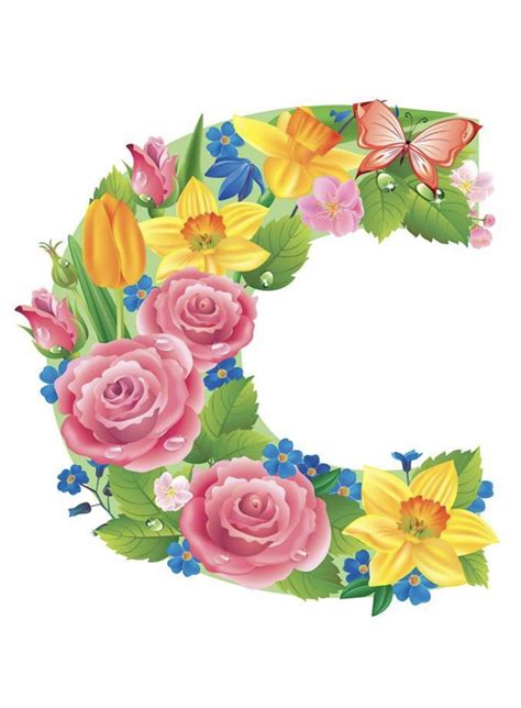 Letter C Floral Letters Alphabet Letters Design Alphabet