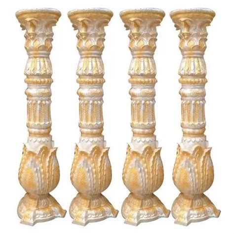 Circular Golden And White Wedding Decoration Fiber Pillar At Rs In