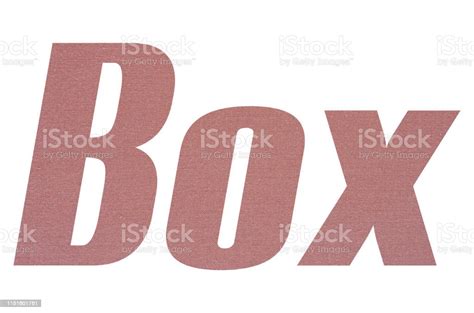 Box Word With Terracotta Colored Fabric Texture On White Background