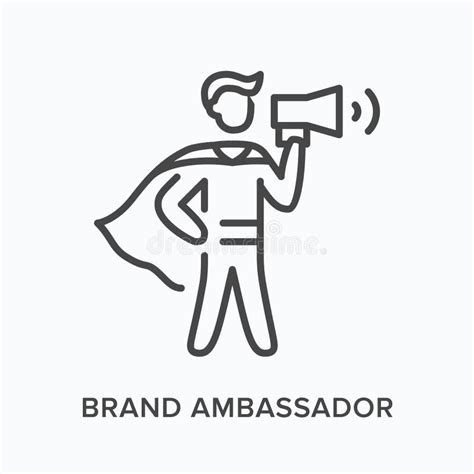 Brand Ambassador Flat Line Icon Vector Outline Illustration Of