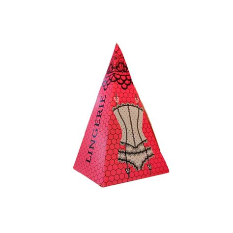 Caixa Cone Chá Lingerie Rosa e Preto 11x6x6cm 8und