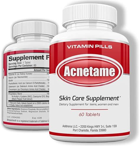 Acnetame Acne Pills Vitamin Supplements For Acne Treatment Natural Clear Skin From