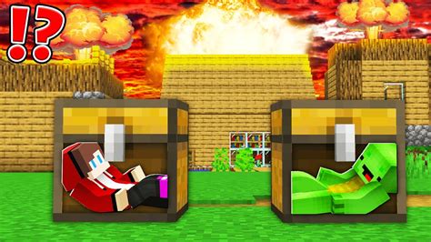 Epic Volcano Vs Jj And Mikey Doomsday Chest Bunker Minecraft Maizen