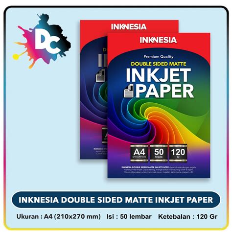 Jual Kertas Double Side Matte Inkjet Paper Inknesia A4 120 Gr Isi 50