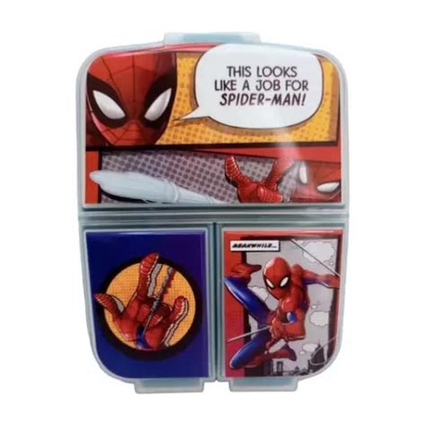 Lunchera Herm Tica Con Divisiones Spiderman Lic Oficial Mercadolibre