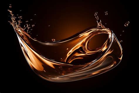 Premium Photo Brown Liquid Splash With Drops On Transparent Background