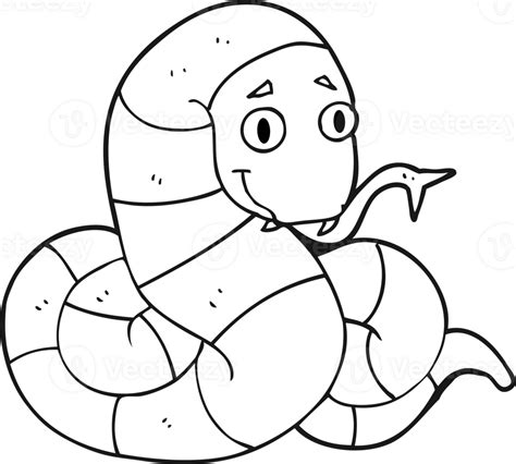 Hand Drawn Black And White Cartoon Snake 44987311 Png