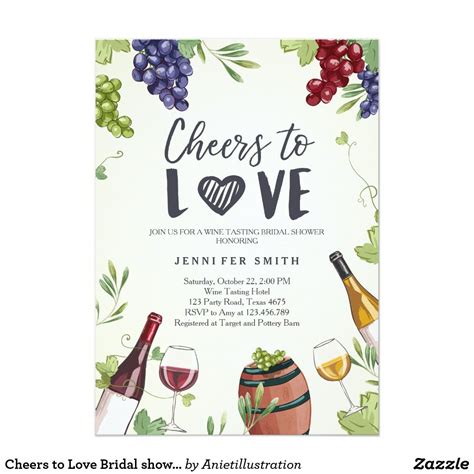 Cheers To Love Bridal Shower Invite Wine Tasting Zazzle Rustic Bridal Shower Invitations