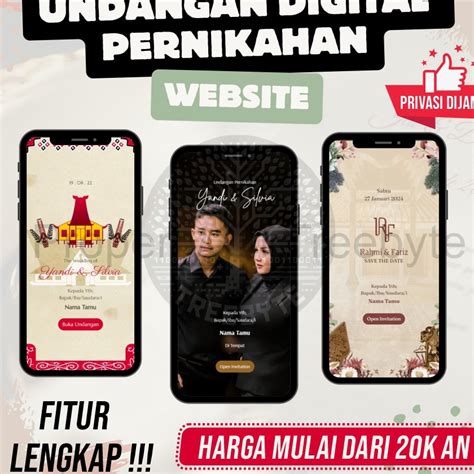 Jual Terjangkau Undangan Pernikahan Digital Website Ratusan Design