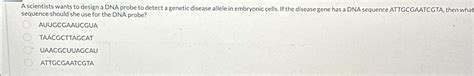 Solved A scientists wants to design a DNA probe to detect a | Chegg.com