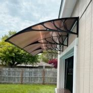 Vivohome Polycarbonate Window Door Awning Canopy Brown With Black