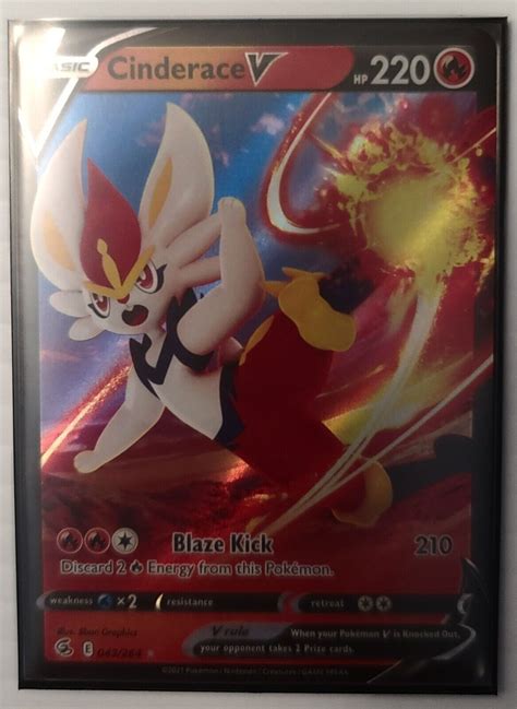 Pokémon Cinderace V Hp220 Full Art Holo Rare 043264 Fusion Strike 2021