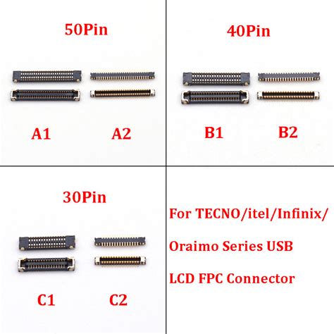 1 2pcs 30 40 50 Pin LCD Display Screen FPC Connector On Motherboard For