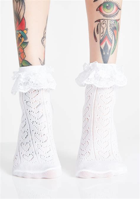 Leg Avenue Free Fast Shipping On Adore Me Ruffle Socks At Dolls Kill