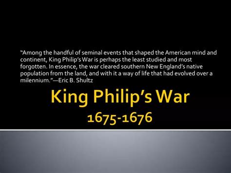 Ppt King Philips War 1675 1676 Powerpoint Presentation Free