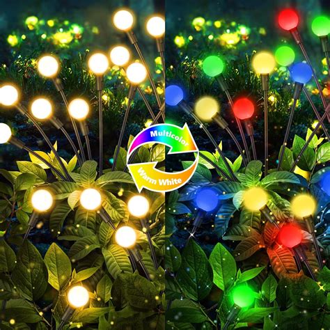 Ibaycon Pack Solar Garden Lights Lighting Modes Color Changing