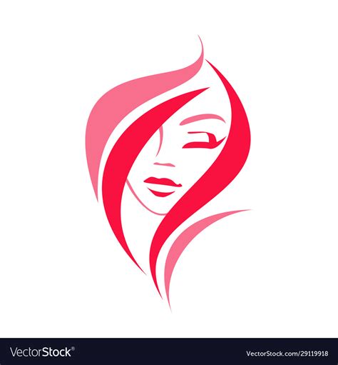 Girl face logo Royalty Free Vector Image - VectorStock