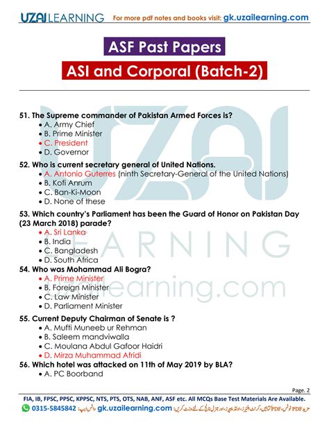 SOLUTION Asf Asi Corporal Solved Past Papers Batch 2 Prepared By Uzai