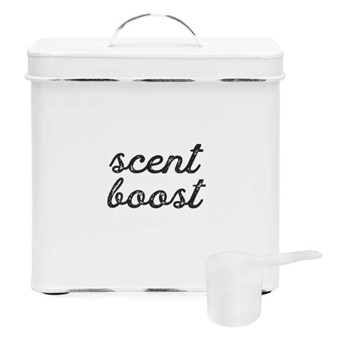 Auldhome Laundry Scent Booster Storage Container White Enamelware