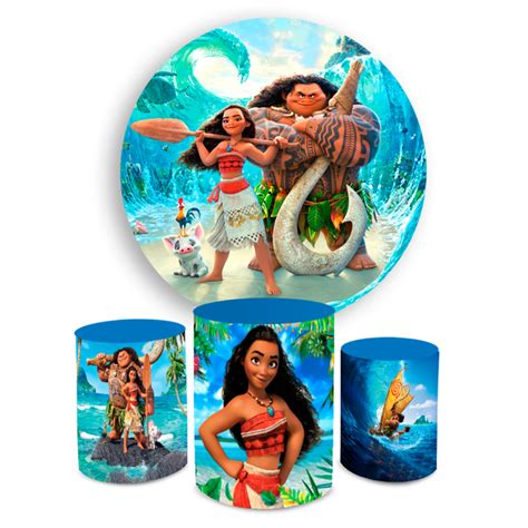 Kit Capa Painel Trio Cilindros Moana Surf Loja Bibi Painéis