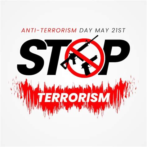 Premium Vector Antiterrorism Day May St With Stop Terrorism