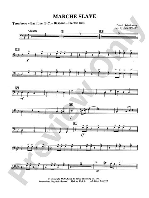 Marche Slave 1st Trombone 1st Trombone Part Digital Sheet Music