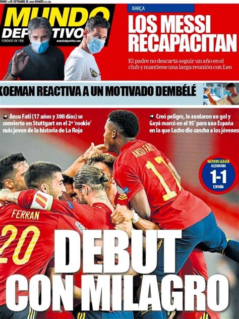 La Portada Del Diario Mundo Deportivo 04 09 2020