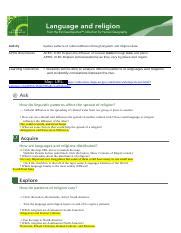 Language and Religion Diffusion-1.docx - Activity Explore patterns of ...