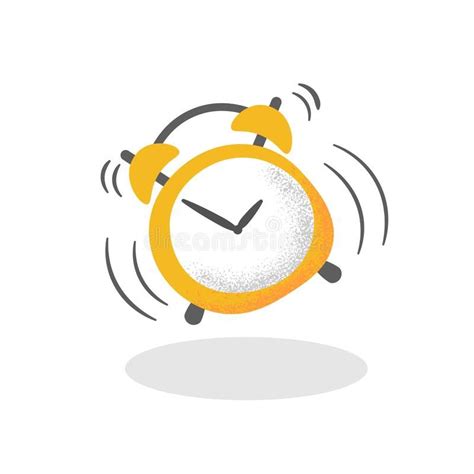 Ringing Alarm Clock On White Background Cartoon Vector Illustration