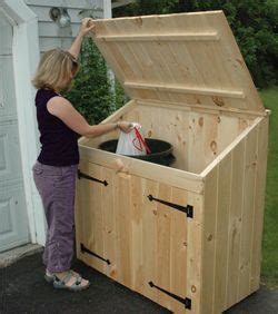 Cedar Outdoor Storage Sheds For Trash Can And Recycling Bin Storage